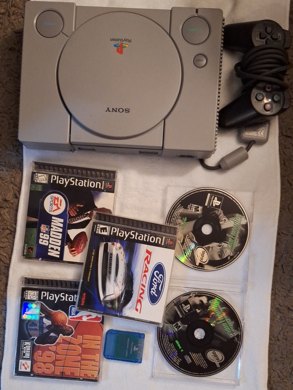 Sony PlayStation Classic Console - Gray with Controller, Memory Card & 5 Games..